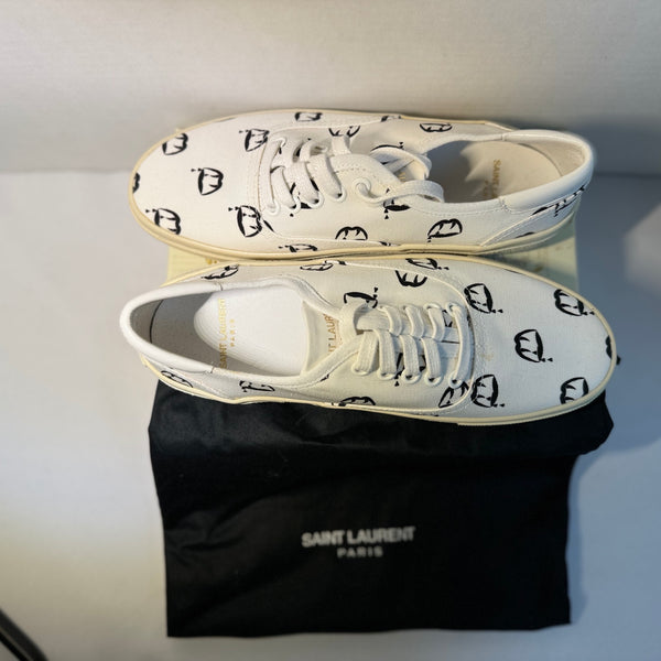 SAINT LAURENT White Bloodluster Canvas Shoes