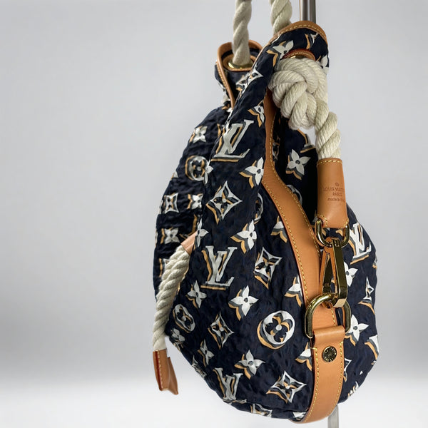 Navy Blue Monogram Limited Edition Bulles MM Bag