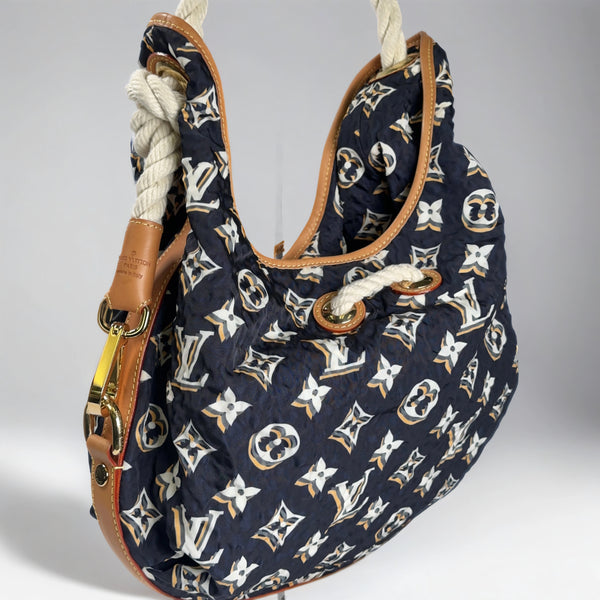 Navy Blue Monogram Limited Edition Bulles MM Bag