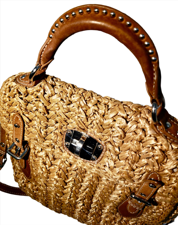 MIU MIU Rattan Fisherman’s Satchel