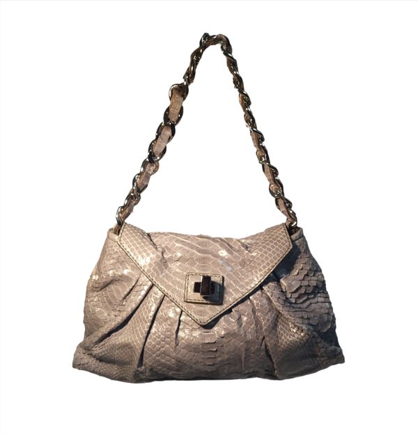 ZAGLIANI Light Grey Snakeskin Handbag