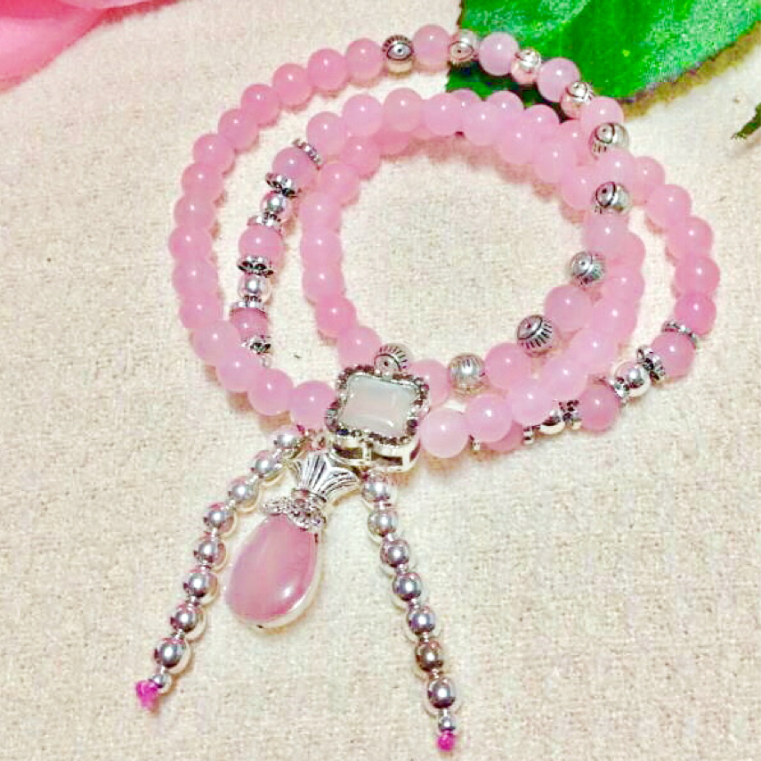 Pink-Chalcedony Bracelet (Necklace)