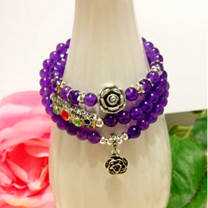 Purple Chalcedony Bracelet (Necklace)