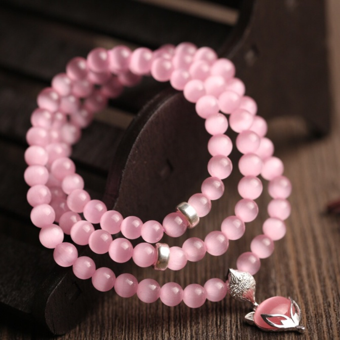 Pink Cats Eye Bracelet