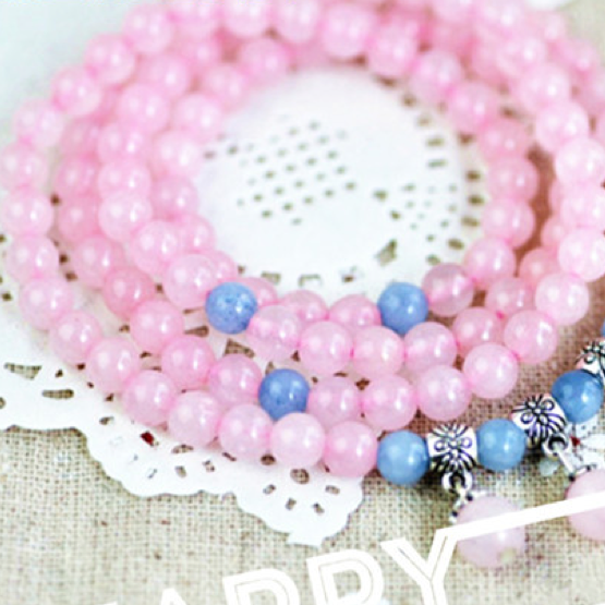 Pink Chalcedony Bracelet (Doubled as Necklace)