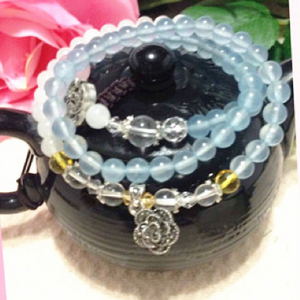 Sea Blue Chalcedony Bracelet (Doubled as Necklace)