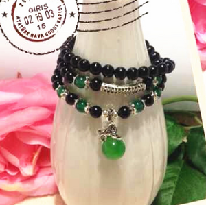 Black Agate Bracelet (Doubled as Necklace)