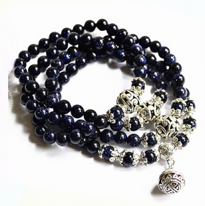 Blue Sandstone Bracelet (Doubled as Necklace)