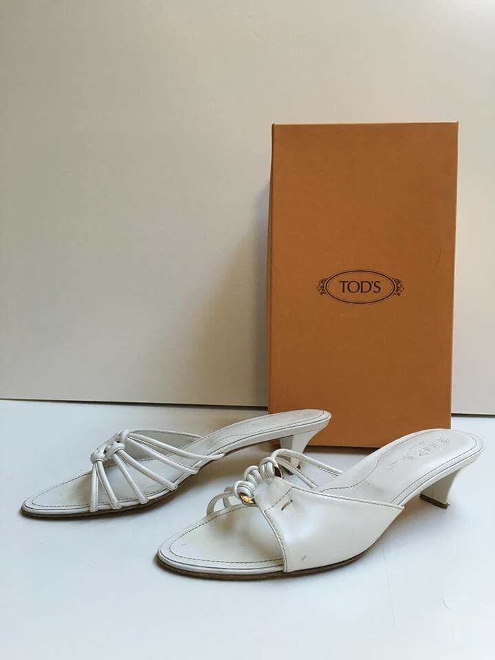 TOD'S White Leather Heels