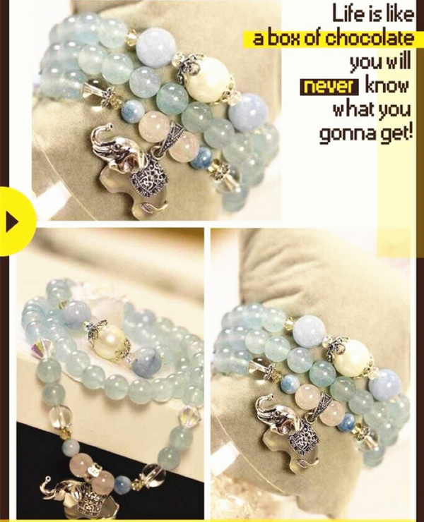 Sea Blue Chalcedony Bracelet (Doubled as Necklace)