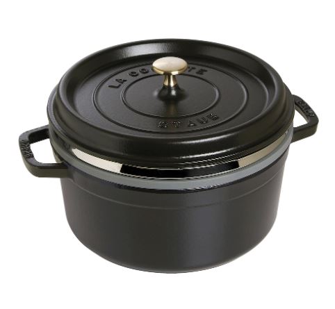 Stuab LA COCOTTE Black Round Cocotte w/ Steamer Black Round Cocotte w/ Steamer