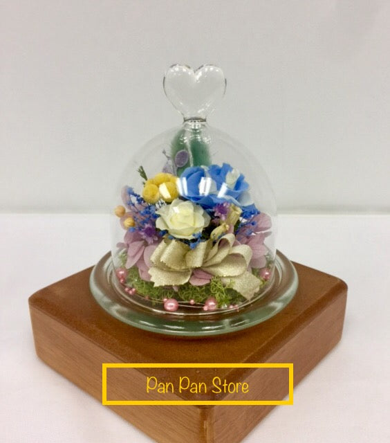 Elegant Preserved Flower with Glass Containers