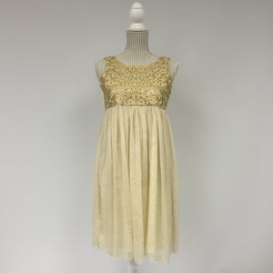 Kingkow Gold Ruffle Dress