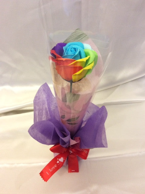 Rainbow Rose Soap Flower