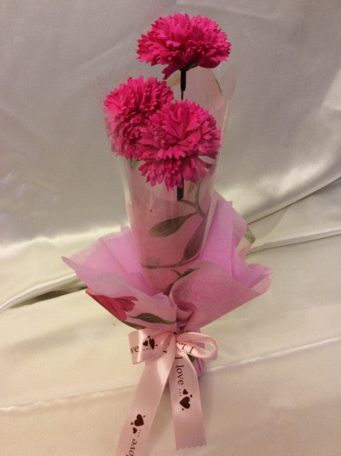 Pink Carnation Soap Flower