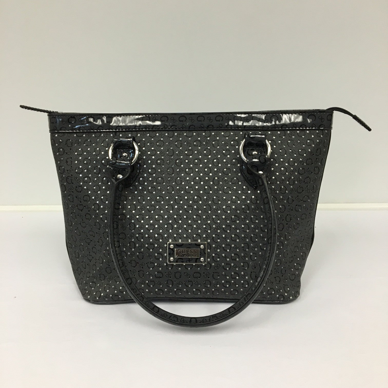 Black and Silver Guess Tote