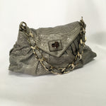 ZAGLIANI Light Grey Snakeskin Handbag