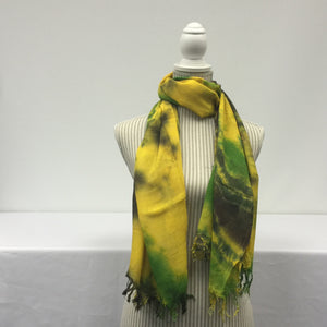 Yellow Scarf (Green Patterned)