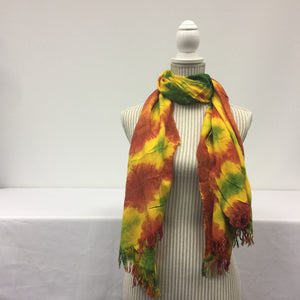 Yellow Scarf (Orange and Green Patterned)