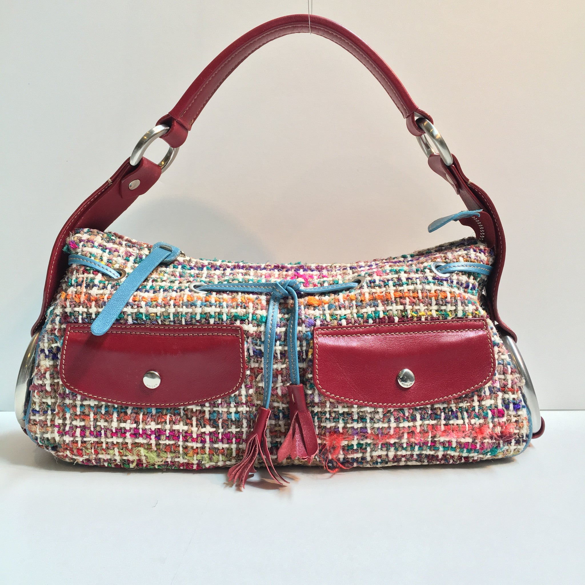 Hogan Multicolored Boucle Leather Single Strap Shoulder Handbag