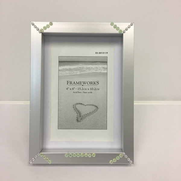 DIY Green & Silver Beaded Frame