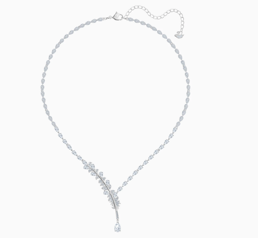 SWAROVSKI Nice Necklace, White, Rhodium Plated