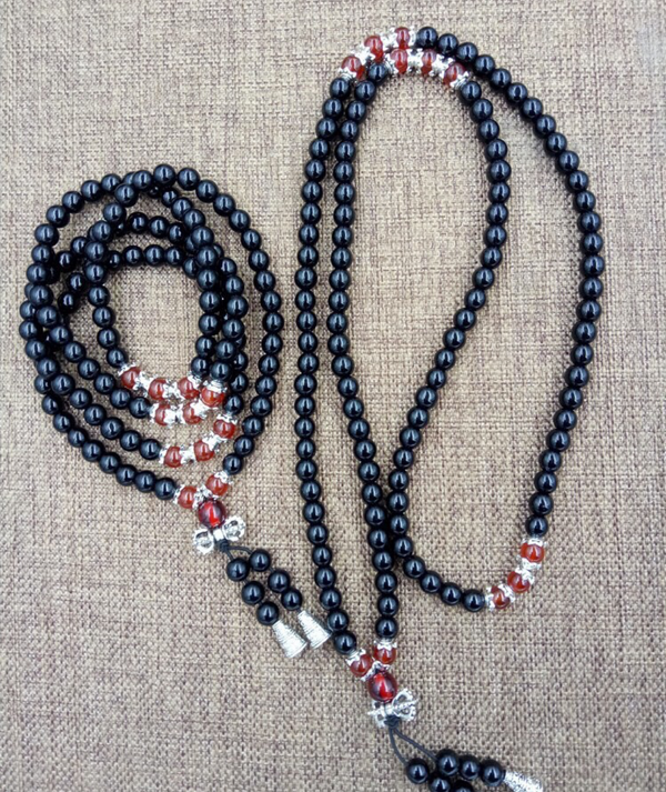 Black Agate Bracelet (Doubled as Necklace)