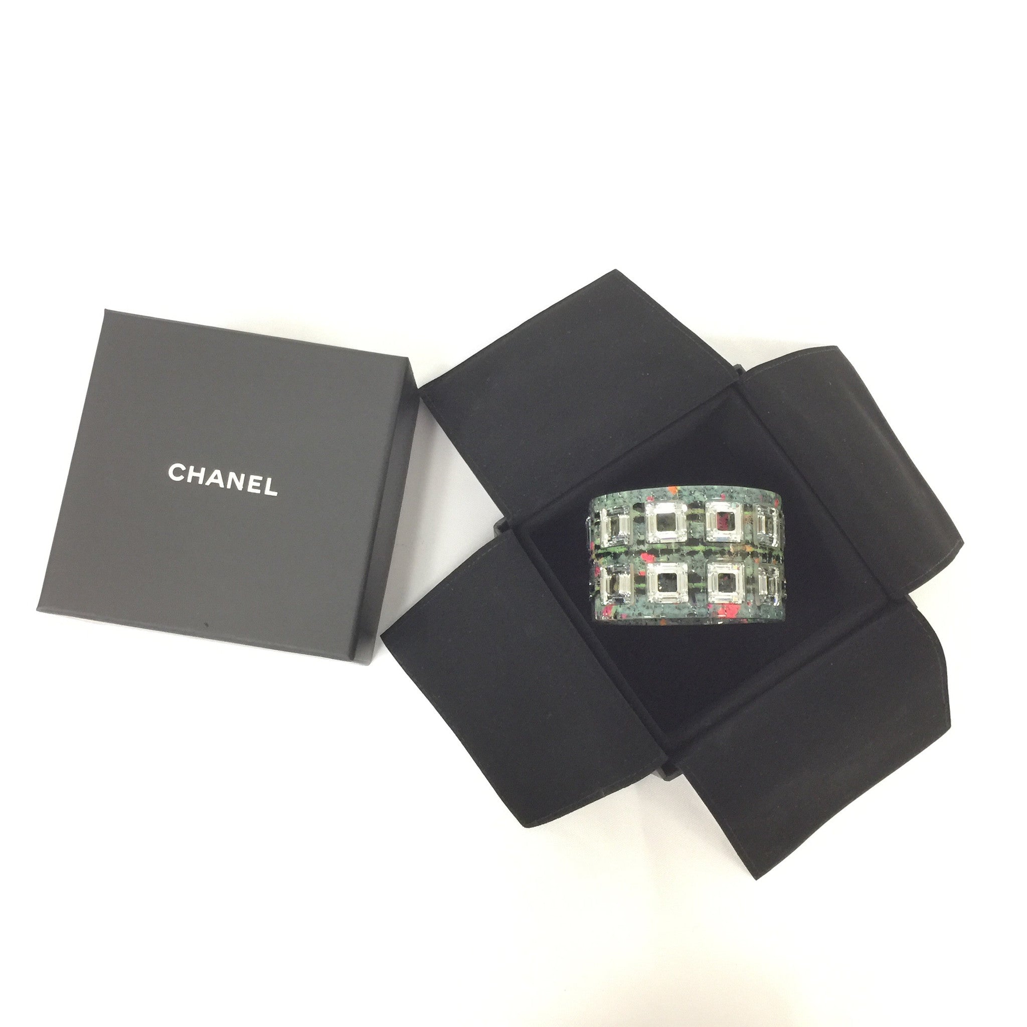 Chanel Resin Crystal Cuff Bracelet