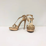 Prada Rose Gold T-Strap Peep Toe Heels