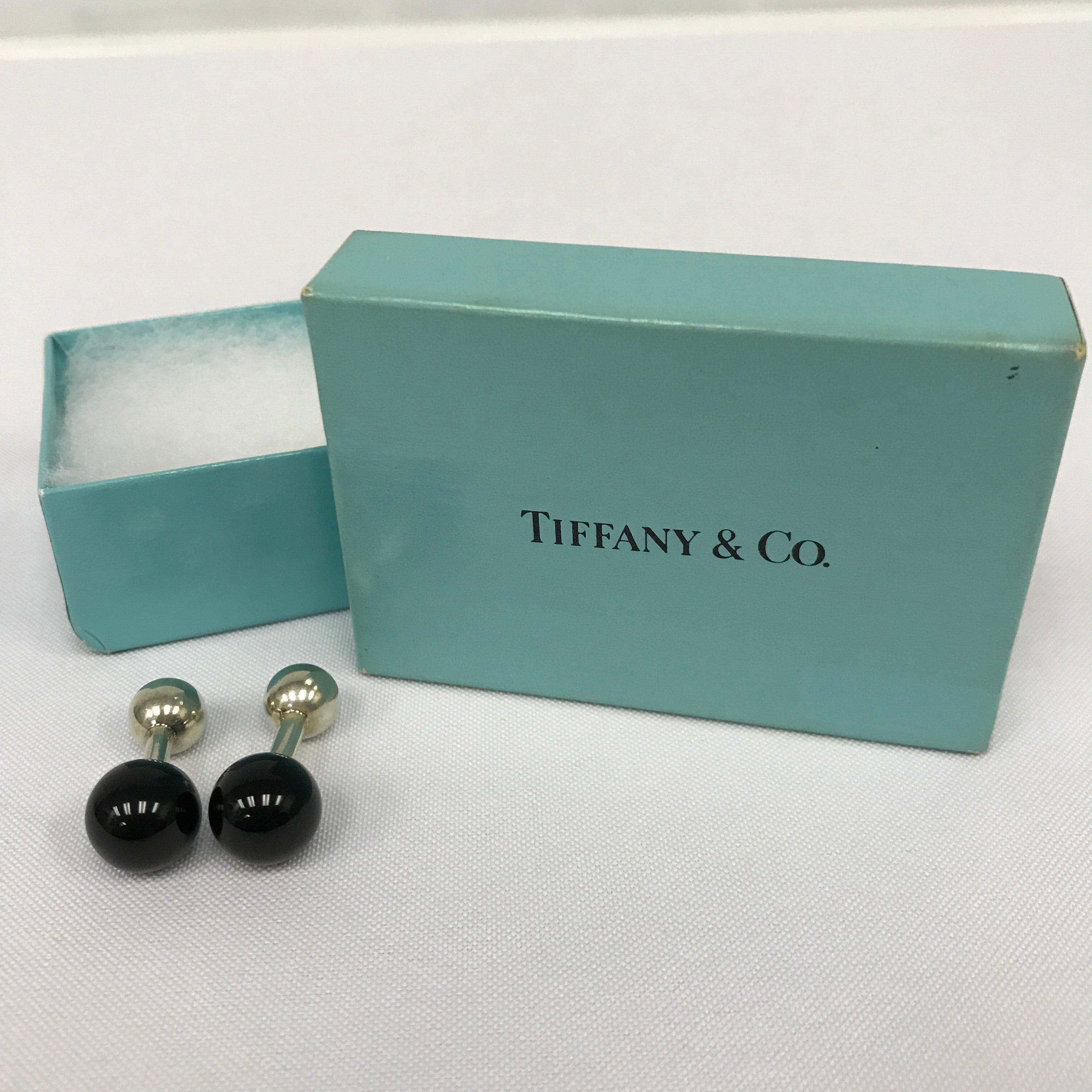 Tiffany & Co Onyx Barbell Cufflinks