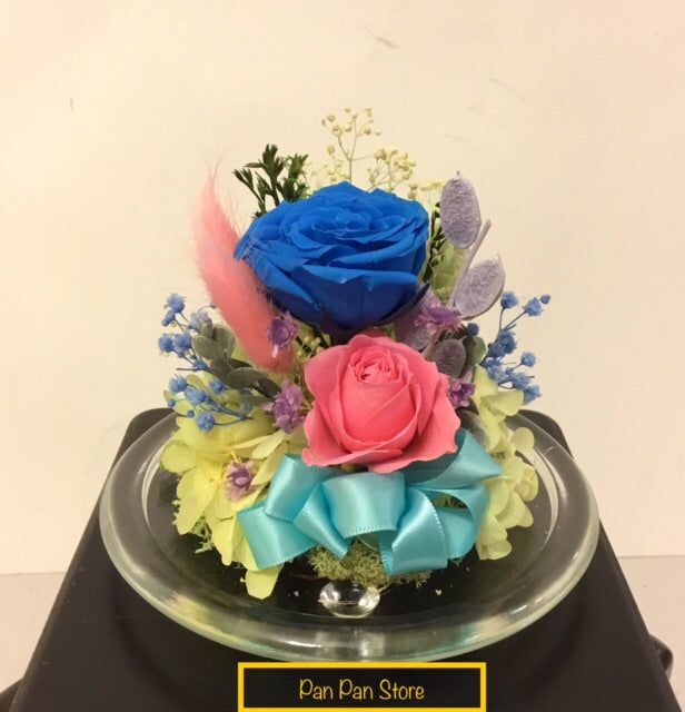 Elegant Preserved Flower with Glass Container