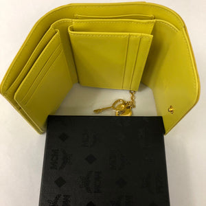 MCM Yellow Leather  Trifold Wallet