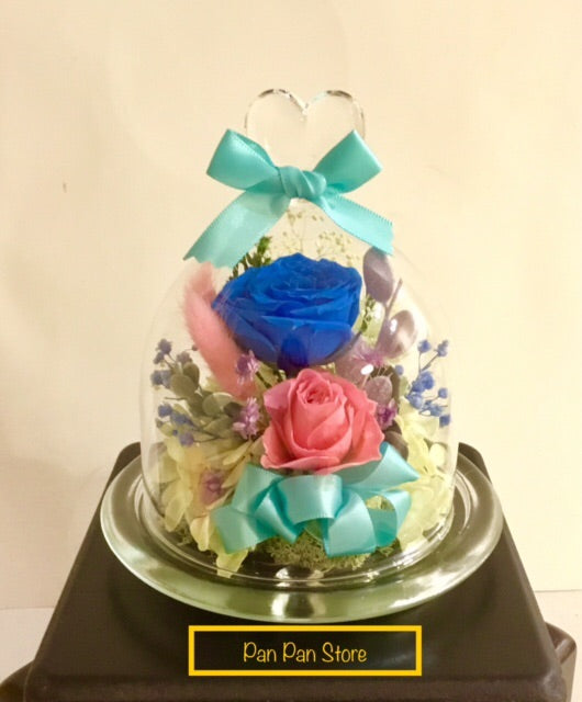 Elegant Preserved Flower with Glass Container