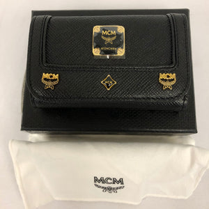 MCM Black Leather Key Holder