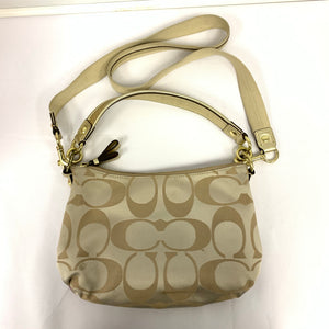 Crossbody Coach Fabric Bag with Flowery Pattern