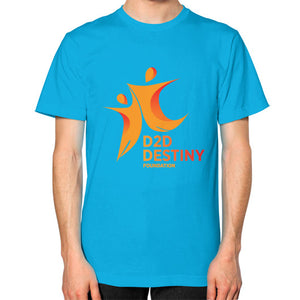 Unisex T-Shirt (on man) Teal - d2ddestiny