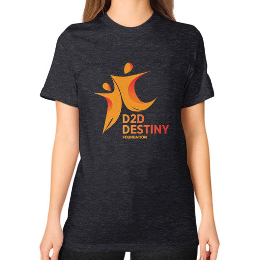 Unisex T-Shirt (on woman) Tri-Blend Black - d2ddestiny