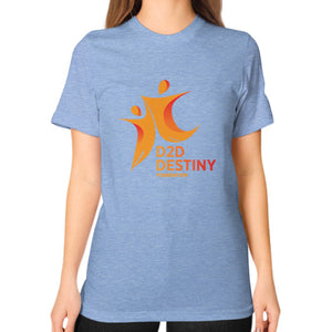 Unisex T-Shirt (on woman) Tri-Blend Blue - d2ddestiny