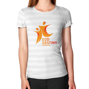 Women's T-Shirt Ash White Stripe - d2ddestiny